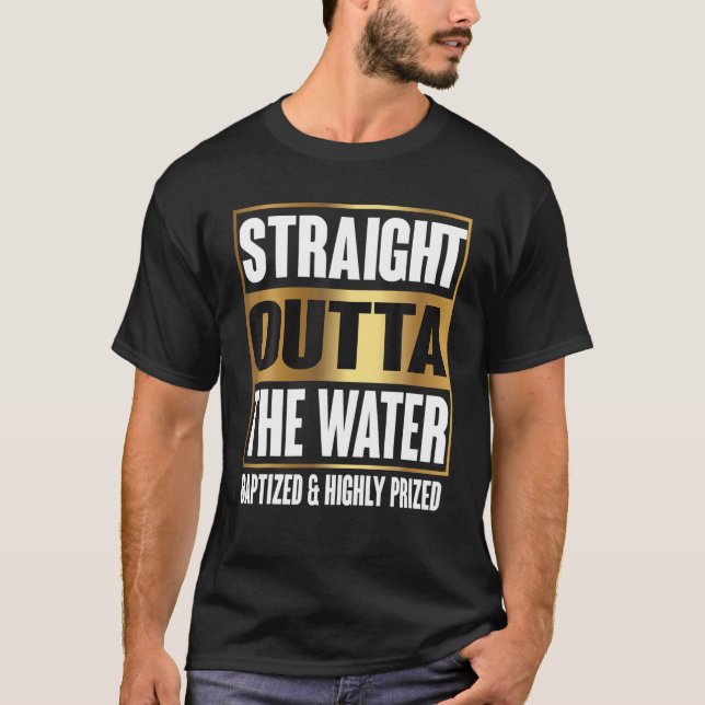 T-shirt Baptême Adultes Enfants Funny Outta Water Tee Gift (Devant)