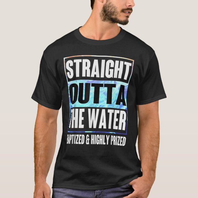 T-shirt Baptême Chemise Adultes Enfants Amusants Outta Eau (Devant)