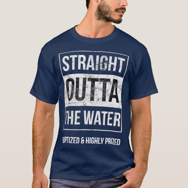 T-shirt Baptême s Adultes Enfants Amusants Outta Water Cad (Devant)
