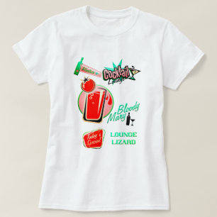 T-shirt Bar à bloody mary pour lézard de salon de cocktail