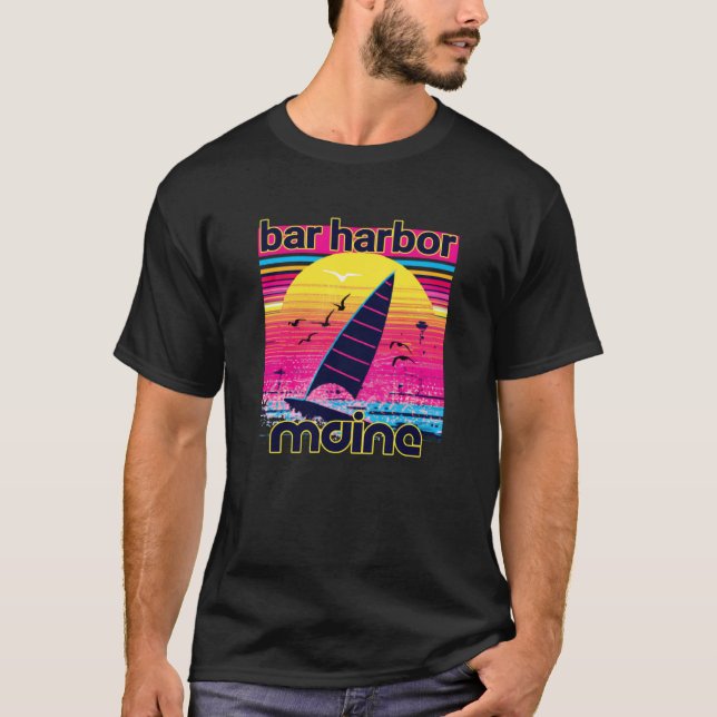 T-shirt Bar Harbor Retro 80s Style Souvenir Beach (Devant)