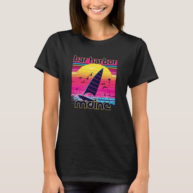 T-shirt Bar Harbor Retro 80s Style Souvenir Beach (Devant)
