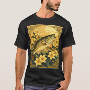 T-shirt Bar rayé Rockfish et fleurs de jasmin jaune