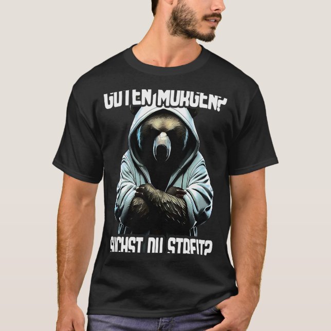 T-shirt Bär Spruch Lustig Geschenk I Guten Morgen Suchst d (Devant)