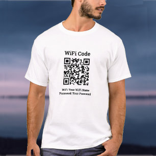 T-shirt Bar Wifi Details Plus QR Code Plus Adresse sur