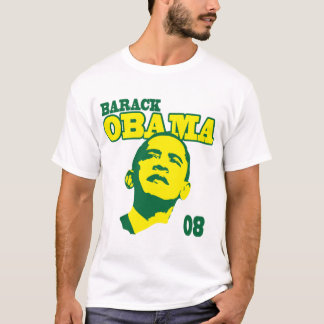 T-shirt Barack Obama 08 vert et jaune