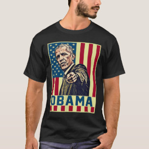 T-shirt Barack Obama 44ème Président américain Pop Art Vin