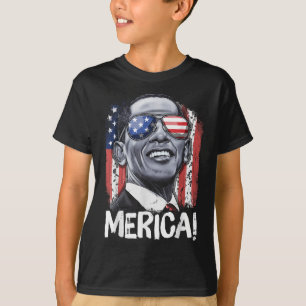 T-shirt Barack Obama 4 juillet Merica Hommes Femmes Usa Am