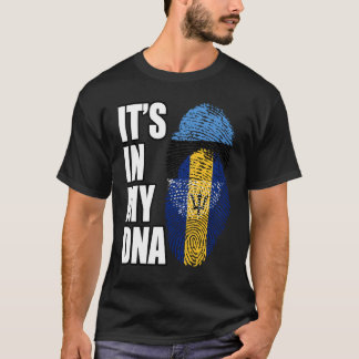 T-shirt Barbadian And Estonian Mix DNA Flag Heritage