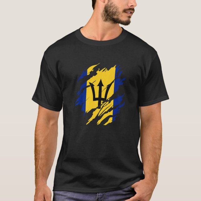 T-shirt Barbadian Flag Barbados  1 (Devant)