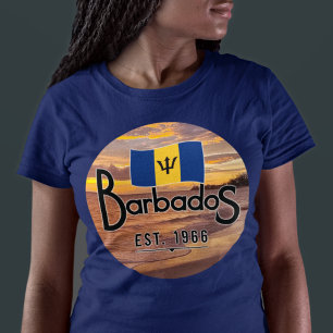 T-shirt "Barbados Est. Coucher de soleil de 1966 avec drap