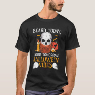 T-shirt Barbe Halloween Trick Ou Treat Mustache Porté