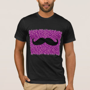 T-shirt Barbe noire et peau de léopard violet