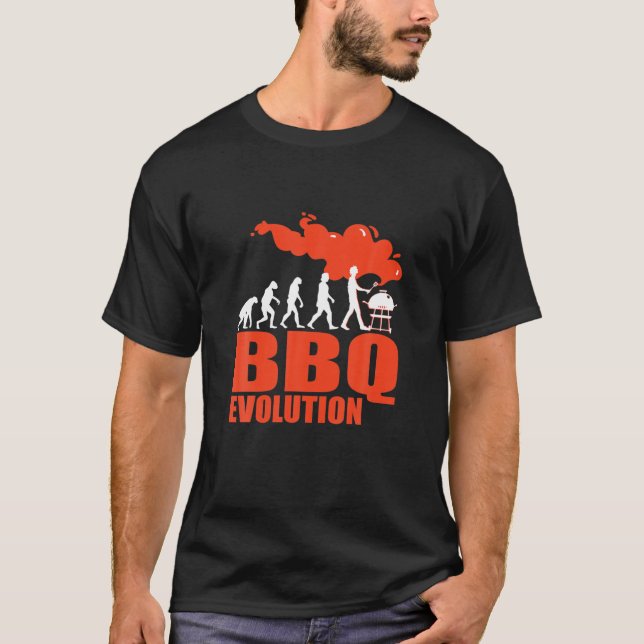 T-shirt Barbecue barbecue Evolution Funny Grill (Devant)