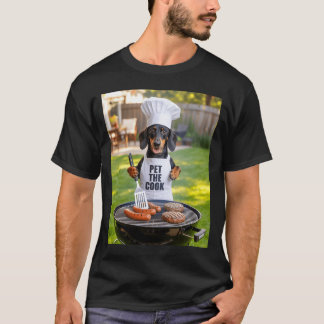 T-shirt Barbecue Bbq Hommes Caressez Le Cuisinier Chien Pa