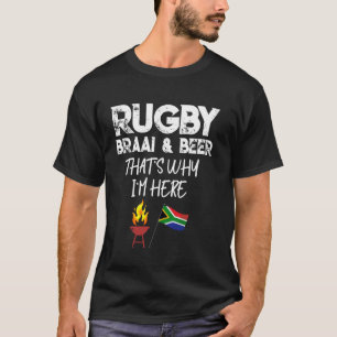 T-shirt Barbecue de rugby sud-africain et bière pourquoi j