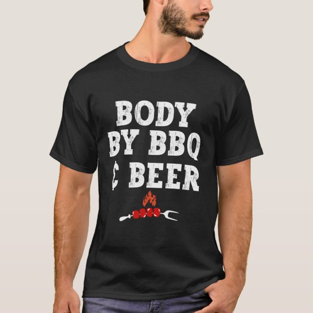 T-shirt Barbecue Grill Viande Corps Grillant Par Barbecue  (Devant)
