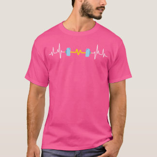 T-shirt Barbell Weightlifting Heartbeat Bodybuilding Weigh
