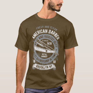 T-shirt Barber américain frais et propre