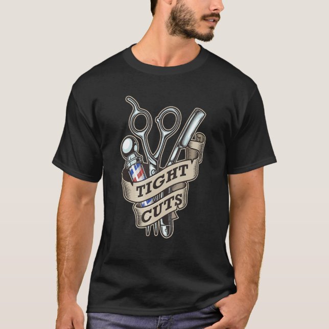 T-shirt Barber Design Mens Coiffeur coiffeur coiffeur Barb (Devant)