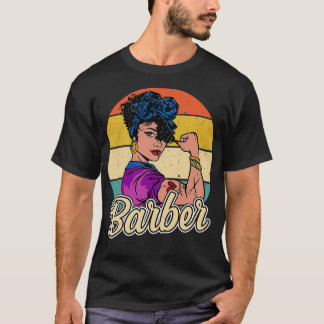 T-shirt Barber Girl Femme Vintage Barber Idée Pour Les Fem