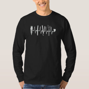 T-shirt Barber Heartbeat  Rasoir Peigne Tondeuse Bes Pour 