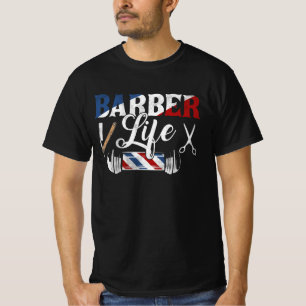 T-shirt Barber Life Pole Ciseaux Lame Vintage Shopping Che