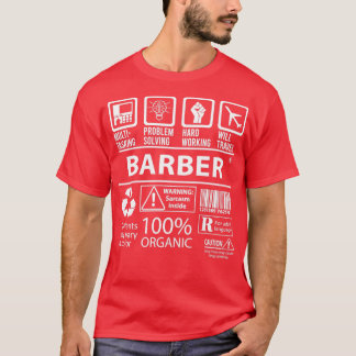T-shirt Barber MultiTasking Certified Job Gift Item