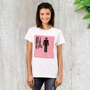 T-shirt Barber Shop Icon Haircut Comb et ciseaux