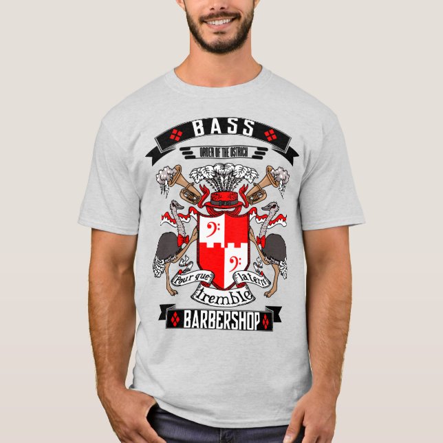T-shirt Barbershop Bass Coat d'armoiries (Devant)