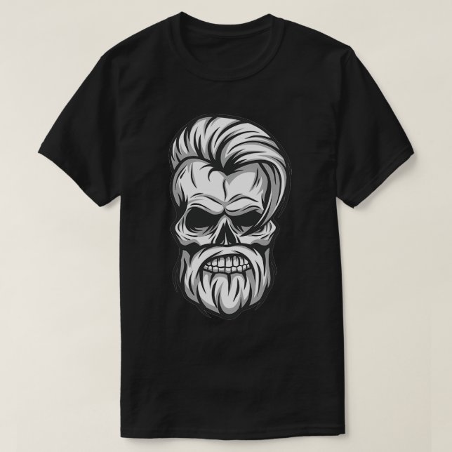 T-shirt barbier à crâne (Design devant)