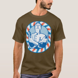 T-shirt Barbier Avec Clipper Hair Cutter et Ciseaux