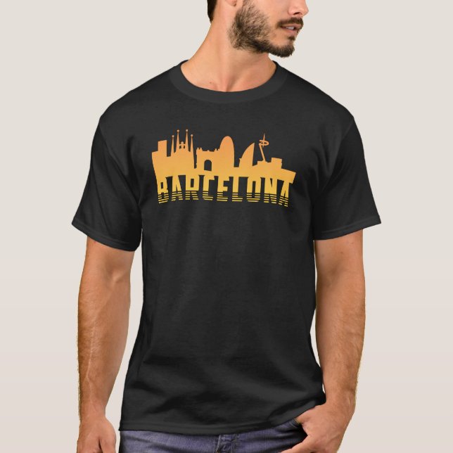 T-shirt Barcelona Espagne City Skyline Ville de Funny Cade (Devant)