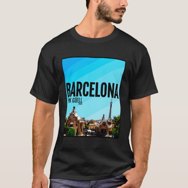 T-shirt Barcelone City Espagne Parc Guell Barca (Devant)