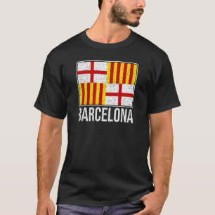 T-SHIRT BARCELONE ESPAGNE VILLE DRAPEAU CATALONIE 1