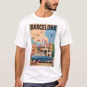T-shirt Barcelone Espagne vintage