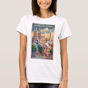 T-shirt Barcelone Espagne vintage