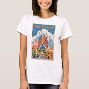 T-shirt Barcelone Espagne vintage