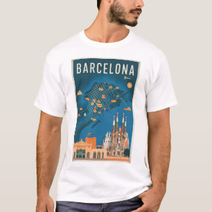 T-shirt Barcelone Espagne vintage