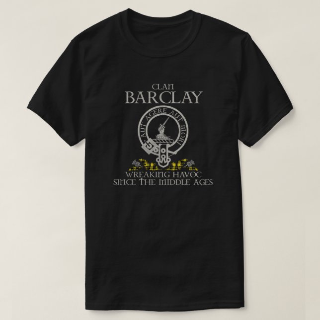 T-shirt Barclay Robe Clan crête écossaise nom de famille t (Design devant)