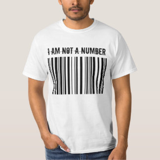 T-SHIRT BARCODE, JE NE SUIS PAS UN NUMÉRO