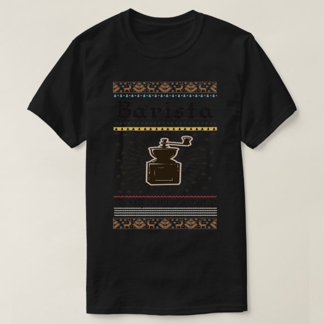 T-shirt Barista est mon super Power café Barista 3 (Design devant)