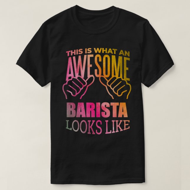 T-shirt Barista Funny Dit en aquarelle (Design devant)