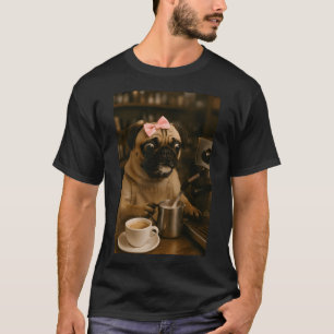 T-shirt Barista Pug, Art de chien mignon, Amoureux du café
