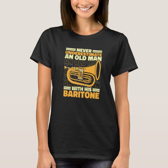T-shirt Baritone Bass Euphonium Old Man  1 (Devant)