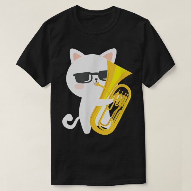 T-shirt Baritone Cat Cute Baritone Euphonium Player Cat Ow (Design devant)