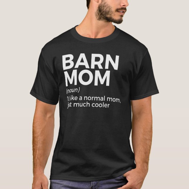 T-shirt Barn Maman Définition Cheval équitation (Devant)