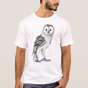 T-shirt Barne Owl - Dessin En Stylo Noir