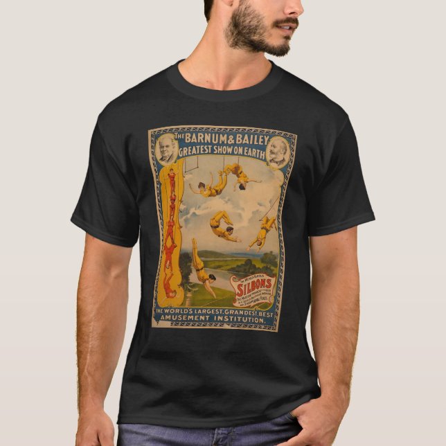 T-shirt Barnum et Bailey/artistes de trapèze (Devant)