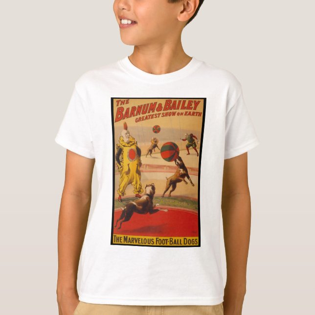 T-shirt Barnum et chiens du football de cirque de Bailey (Devant)